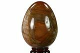 Colorful, Polished Petrified Wood Egg - Triassic #133907-1